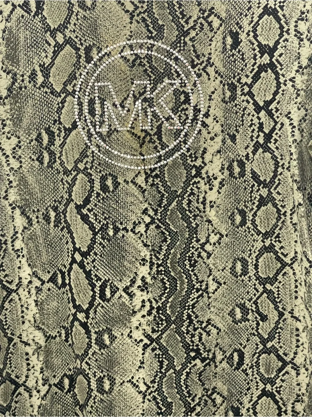 Michael Kors Top Women’s Medium Animal Print Top with MK Rhinestone Logo